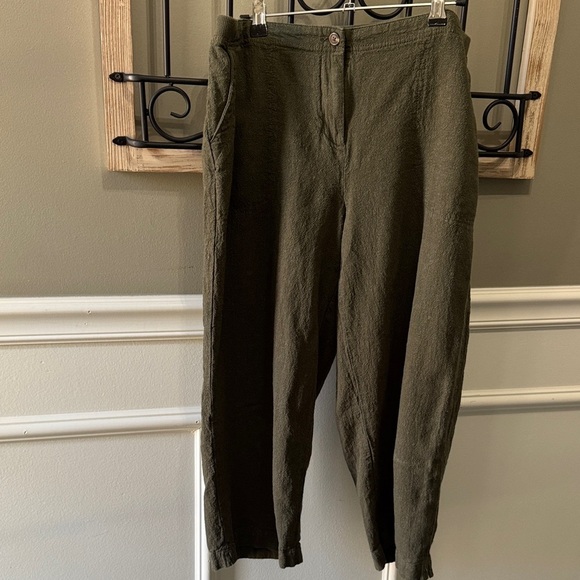 J. Jill Pants - J Jill petite M Olive Green Pants linen blend